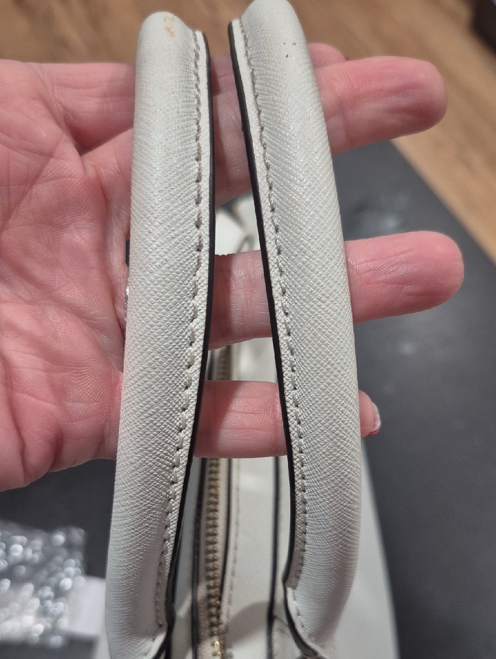MICHAEL KORS Leather Satchel Handbag White - Picture 8 of 12